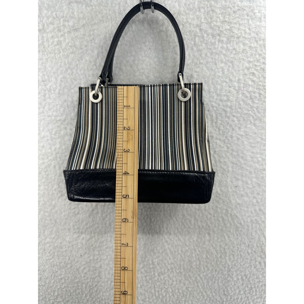 Charles Jourdan Striped Satchel Top Handle Bag Designer Purse Made in Spain - Picture 10 of 10